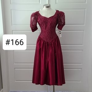 Burgandy Vintage 80's Prom Dress